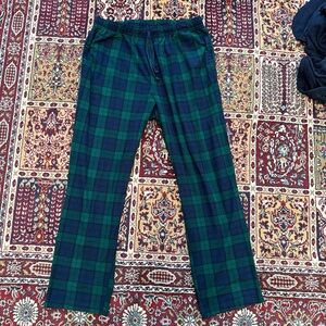 Plaid Men's Pajama Pants - Green and Blue